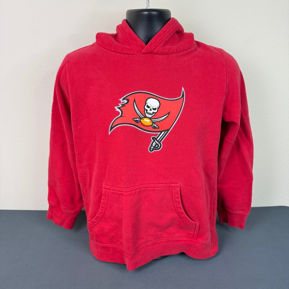 Fanatics Hoodie Youth Large Tampa Bay Buccaneers Logo Pullover Fleece Sweatshirt